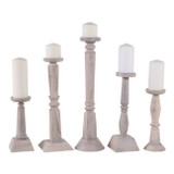 EV22244-01#S/5 10/12/16/18/22" Cranston Wood Candle Sticks 