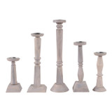 EV22244-01#S/5 10/12/16/18/22" Cranston Wood Candle Sticks 