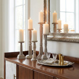 EV22244-01#S/5 10/12/16/18/22" Cranston Wood Candle Sticks 