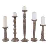 EV22244-02#S/5 10/12/16/18/22" Cumberland Wood Candle Sticks 