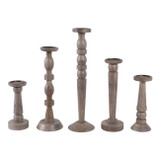EV22244-02#S/5 10/12/16/18/22" Cumberland Wood Candle Sticks 