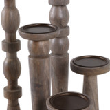 EV22244-02#S/5 10/12/16/18/22" Cumberland Wood Candle Sticks 