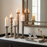 EV22244-02#S/5 10/12/16/18/22" Cumberland Wood Candle Sticks 