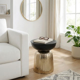 EV22268#18" Tusayan Black And Gold Accent Table