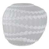 EV22273-01#12" Warwick Small White Carved Glass Vase