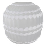 EV22273-01#12" Warwick Small White Carved Glass Vase