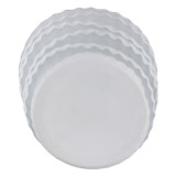 EV22273-02#13" Warwick Large White Carved Glass Vase