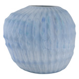 EV22274-01#12" Warwick Small Blue Carved Glass Vase