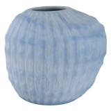 EV22274-01#12" Warwick Small Blue Carved Glass Vase