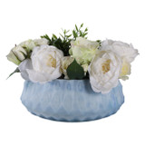 EV22275#12" Warwick Blue Carved Glass Bowl