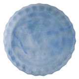 EV22275#12" Warwick Blue Carved Glass Bowl