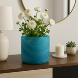 EV22277-01#11" Kent Small Blue Swirl Glass Vase