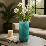 EV22277-02#14" Kent Large Blue Swirl Glass Vase