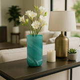 EV22277-02#14" Kent Large Blue Swirl Glass Vase