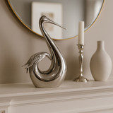 EV22285#11" Bowling Swan Statuary, Silver