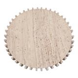 EV22735-02#30" Grenoble Wood And Travertine Coffee Table, Whi