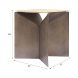 EV22740-01#25" Besancon Metal And Travertine Accent Table