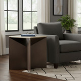 EV22740-01#25" Besancon Metal And Travertine Accent Table