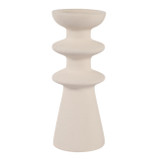 EV22747-01#10" Knoxley Small Ceramic Candleholder, White