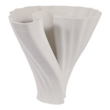 EV22749-01#9" Spire Short And Wide 3d Printed Vase, White