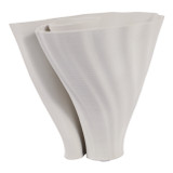 EV22749-01#9" Spire Short And Wide 3d Printed Vase, White