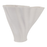 EV22749-01#9" Spire Short And Wide 3d Printed Vase, White