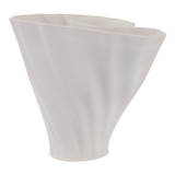 EV22749-01#9" Spire Short And Wide 3d Printed Vase, White