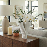 EV22749-01#9" Spire Short And Wide 3d Printed Vase, White