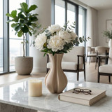 EV22752-01#12" Pinna Small 3d Printed Vase, Cream