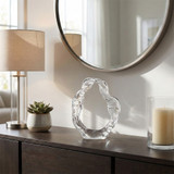 EV22766#10" Sidon Small White Glass Sculpture