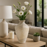 EV22774-02#15" Tirzah Large Cream Glass Vase