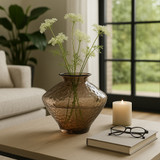 EV22775-01#10" Tirzah Small Brown Glass Vase