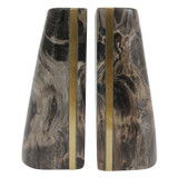 EV22889#S/2 6" Ashland Cappuccino Marble Bookends