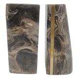 EV22889#S/2 6" Ashland Cappuccino Marble Bookends