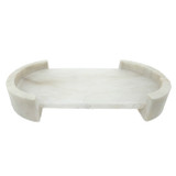 EV22959#15x9" Tinley Alabaster And Marble Tray, Wht