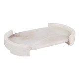 EV22959#15x9" Tinley Alabaster And Marble Tray, Wht