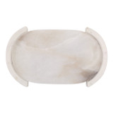 EV22959#15x9" Tinley Alabaster And Marble Tray, Wht