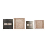 EV22962-01#S/2 8/10" Collassa Travertine And Metal Boxes, Gol