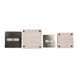 EV22962-01#S/2 8/10" Collassa Travertine And Metal Boxes, Gol