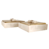 EV22962-02#S/2 8/10" Ascend Alabaster And Metal Boxes, Gold/w