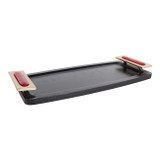 EV22980#17x8" Chauncey Black And Red Tray