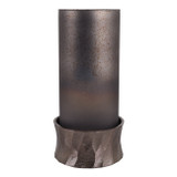 EV22992-02#12" Jennings Large Glass Hurricane With Metal Base