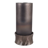 EV22992-02#12" Jennings Large Glass Hurricane With Metal Base