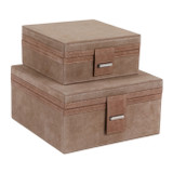 EV23005#S/2 7/9" Gilboa Tan Suede Boxes
