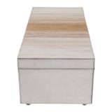 EV23008-04#16" Glendale Cream And Tan Hide Leather Box