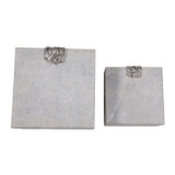 EV23009#S/2 7/9" Glouster Silver Hair On Hide Boxes