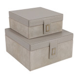 EV23013#S/2 7/9" Hamden Taupe Leather Boxes
