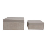 EV23013#S/2 7/9" Hamden Taupe Leather Boxes