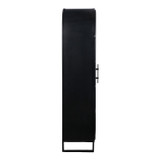 EV23082#86" Norina Tall Glass Door Cabinets, Black