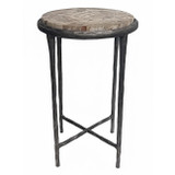 EV23144#22" Scioto Petrified Wood Accent Table